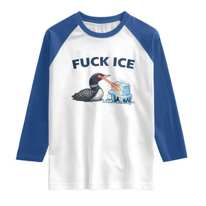 Minnesota Anti ICE Immigration Protest Ladies Raglan Shirt Fuck Ice TS14 White Royal Print Your Wear