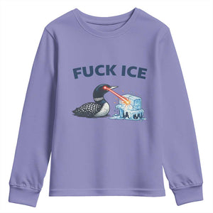 Minnesota Anti ICE Immigration Protest Ladies Youth Sweatshirt Fuck Ice TS14 Violet Print Your Wear