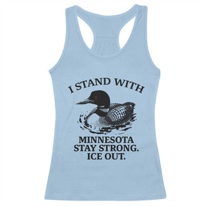 I Stand With Minnesota Racerback Tank Top Minnesota Anti ICE Immigration Protest TS14 Light Blue Print Your Wear