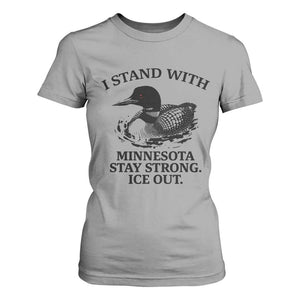 I Stand With Minnesota T Shirt For Women Minnesota Anti ICE Immigration Protest TS14 Sport Gray Print Your Wear