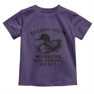 I Stand With Minnesota Toddler T Shirt Minnesota Anti ICE Immigration Protest TS14 Purple Print Your Wear