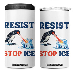 Stop ICE 4 in 1 Can Cooler Tumbler Minnesota Resist Anti ICE Immigration Protest TS14 One Size: 16 oz White Print Your Wear