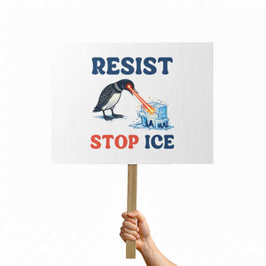 Stop ICE Protest Sign Minnesota Resist Anti ICE Immigration Protest TS14 Horizontal 18" × 24" White Print Your Wear