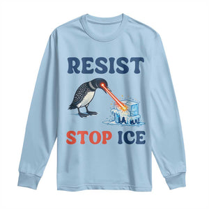 Stop ICE Long Sleeve Shirt Minnesota Resist Anti ICE Immigration Protest TS14 Light Blue Print Your Wear