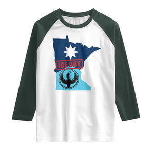 Minnesota Resist Anti ICE Immigration Protest Raglan Shirt Ice Out TS14 White Dark Forest Green Print Your Wear