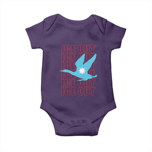 Minnesota Anti ICE Immigration Protest Baby Onesie Ice Out TS14 Purple Print Your Wear