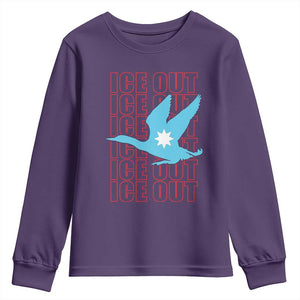 Minnesota Anti ICE Immigration Protest Youth Sweatshirt Ice Out TS14 Purple Print Your Wear