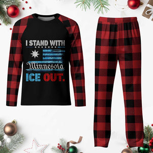 I Stand With Minnesota Plaid Pajama Set Minnesota Flag Anti ICE Immigration Protest TS14 Buffalo Plaid Print Your Wear