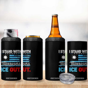 I Stand With Minnesota 4 in 1 Can Cooler Tumbler Minnesota Flag Anti ICE Immigration Protest TS14 Print Your Wear