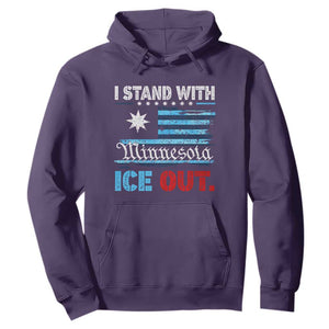I Stand With Minnesota Hoodie Minnesota Flag Anti ICE Immigration Protest TS14 Purple Print Your Wear