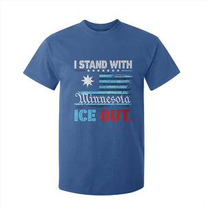 I Stand With Minnesota T Shirt For Kid Minnesota Flag Anti ICE Immigration Protest TS14 Royal Blue Print Your Wear