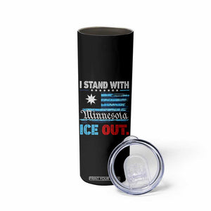 I Stand With Minnesota Skinny Tumbler Minnesota Flag Anti ICE Immigration Protest TS14 Print Your Wear
