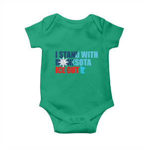 I Stand With Minnesota Baby Onesie Minnesota Resist Anti ICE Immigration Protest TS14 Irish Green Print Your Wear
