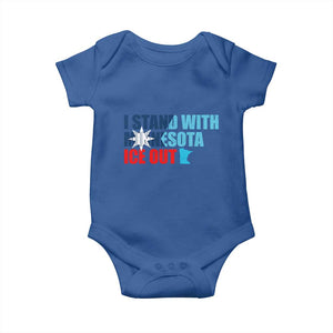 I Stand With Minnesota Baby Onesie Minnesota Resist Anti ICE Immigration Protest TS14 Royal Blue Print Your Wear