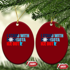 I Stand With Minnesota Ceramic Ornament Minnesota Resist Anti ICE Immigration Protest TS14 Print Your Wear