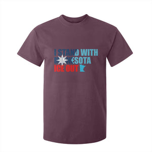 I Stand With Minnesota T Shirt For Kid Minnesota Resist Anti ICE Immigration Protest TS14 Maroon Print Your Wear