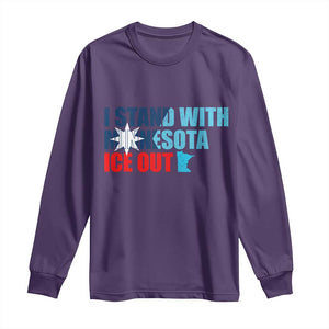 I Stand With Minnesota Long Sleeve Shirt Minnesota Resist Anti ICE Immigration Protest TS14 Purple Print Your Wear