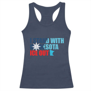 I Stand With Minnesota Racerback Tank Top Minnesota Resist Anti ICE Immigration Protest TS14 Navy Print Your Wear
