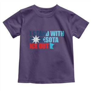 I Stand With Minnesota Toddler T Shirt Minnesota Resist Anti ICE Immigration Protest TS14 Purple Print Your Wear