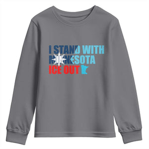 I Stand With Minnesota Youth Sweatshirt Minnesota Resist Anti ICE Immigration Protest TS14 Charcoal Print Your Wear