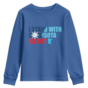 I Stand With Minnesota Youth Sweatshirt Minnesota Resist Anti ICE Immigration Protest TS14 Royal Blue Print Your Wear
