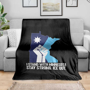 I Stand With Minnesota Throw Blanket Minnesota Flag Anti ICE Immigration Protest Resist TS14 Print Your Wear
