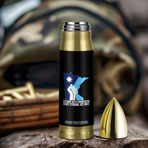 I Stand With Minnesota Bullet Tumbler Minnesota Flag Anti ICE Immigration Protest Resist TS14 Print Your Wear