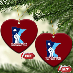 I Stand With Minnesota Ceramic Ornament Minnesota Flag Anti ICE Immigration Protest Resist TS14 Print Your Wear