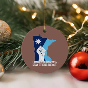 I Stand With Minnesota Ceramic Ornament Minnesota Flag Anti ICE Immigration Protest Resist TS14 1pc Mocha Print Your Wear