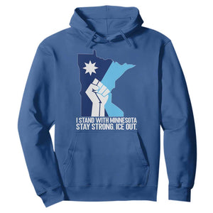 I Stand With Minnesota Hoodie Minnesota Flag Anti ICE Immigration Protest Resist TS14 Royal Blue Print Your Wear