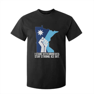 I Stand With Minnesota T Shirt For Kid Minnesota Flag Anti ICE Immigration Protest Resist TS14 Black Print Your Wear