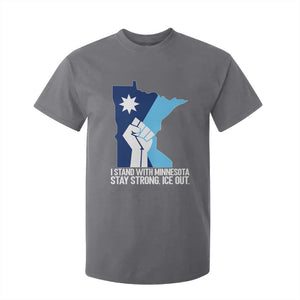 I Stand With Minnesota T Shirt For Kid Minnesota Flag Anti ICE Immigration Protest Resist TS14 Charcoal Print Your Wear