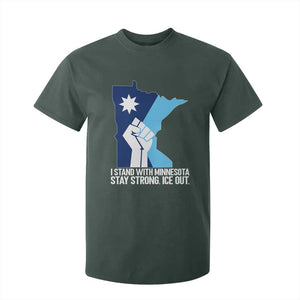 I Stand With Minnesota T Shirt For Kid Minnesota Flag Anti ICE Immigration Protest Resist TS14 Dark Forest Green Print Your Wear