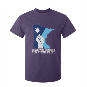 I Stand With Minnesota T Shirt For Kid Minnesota Flag Anti ICE Immigration Protest Resist TS14 Purple Print Your Wear