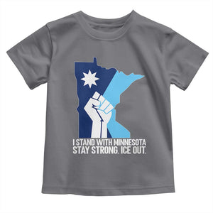 I Stand With Minnesota Toddler T Shirt Minnesota Flag Anti ICE Immigration Protest Resist TS14 Charcoal Print Your Wear
