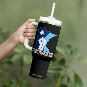 I Stand With Minnesota Tumbler With Handle Minnesota Flag Anti ICE Immigration Protest Resist TS14 Print Your Wear