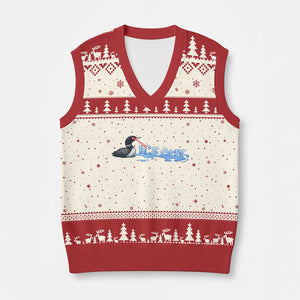 Ice Out V-Neck Knit Sweater Vest Minnesota Resist Anti ICE Immigration Protest TS14 Beige Red Print Your Wear