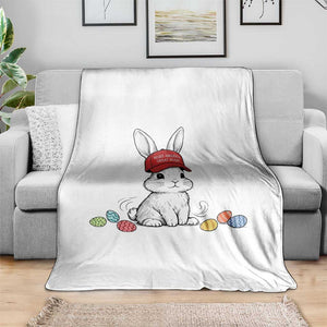 Funny Easter Bunny Wearing Hat American Throw Blanket TS14 Print Your Wear