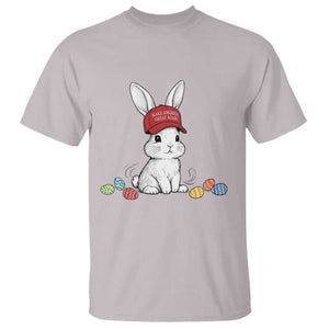 Funny Easter Bunny Wearing Hat American T Shirt TS14 Ice Gray Print Your Wear