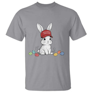 Funny Easter Bunny Wearing Hat American T Shirt TS14 Sport Gray Print Your Wear