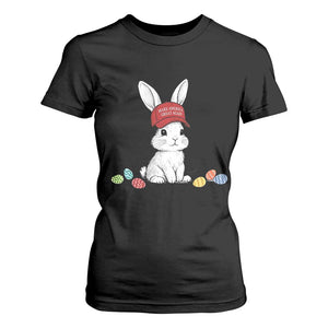 Funny Easter Bunny Wearing Hat American T Shirt For Women TS14 Black Print Your Wear