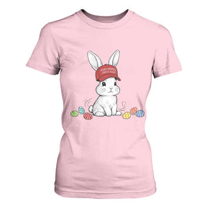 Funny Easter Bunny Wearing Hat American T Shirt For Women TS14 Light Pink Print Your Wear