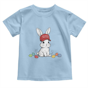Funny Easter Bunny Wearing Hat American Toddler T Shirt TS14 Light Blue Print Your Wear