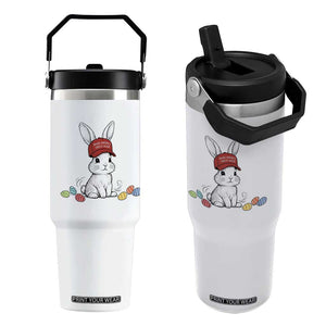 Funny Easter Bunny Wearing Hat American Flip Straw Tumbler TS14 One Size: 30 oz White Print Your Wear
