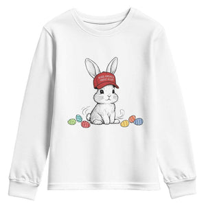 Funny Easter Bunny Wearing Hat American Youth Sweatshirt TS14 White Print Your Wear