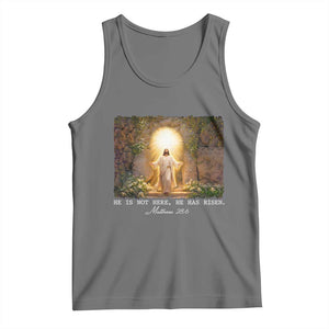 He Is Not Here He Has Risen Tank Top Easter Christian Jesus TS14 Black Heather Print Your Wear