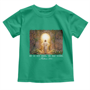 He Is Not Here He Has Risen Toddler T Shirt Easter Christian Jesus TS14 Irish Green Print Your Wear