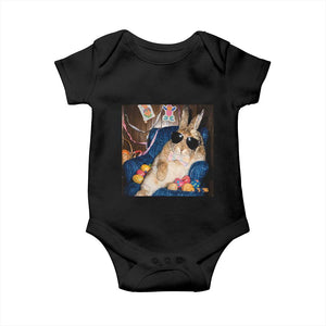 Funny Easter Bunny Sunglasses Graphic Baby Onesie TS14 Black Print Your Wear