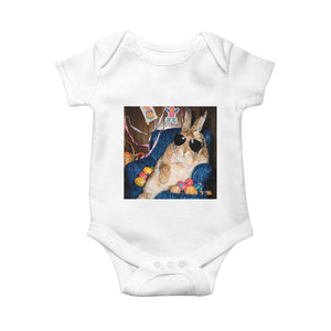 Funny Easter Bunny Sunglasses Graphic Baby Onesie TS14 White Print Your Wear