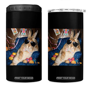 Funny Easter Bunny Sunglasses Graphic 4 in 1 Can Cooler Tumbler TS14 One Size: 16 oz Black Print Your Wear